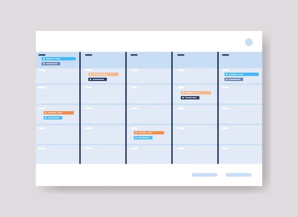 Planning schema online planner organisator kalender met taken informatiebord organisatie time management — Stockvector