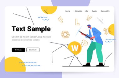 Sanal para kazan işadamı kripto para birimi bankacılık işlem kavramı