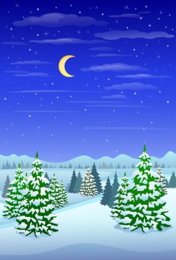 Kış orman manzarası