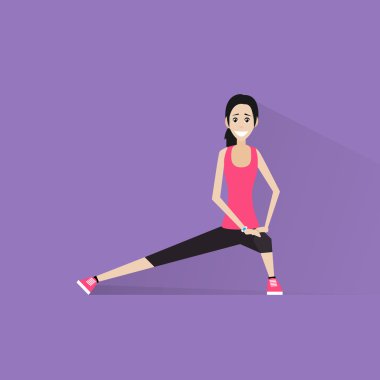 Sportif kadın egzersiz yaparak