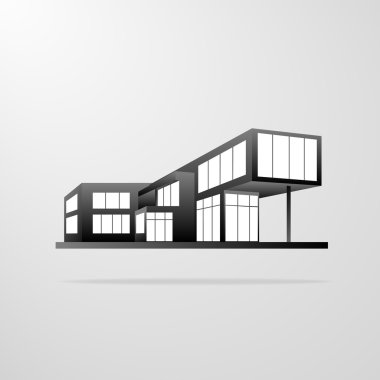 Modern house building clipart