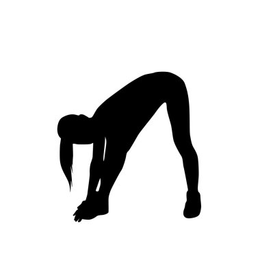 Egzersiz yaparak kadın silüeti