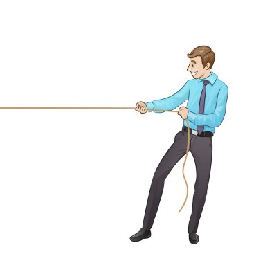 İş adamı halat çekiyor.