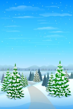 Kış orman manzarası