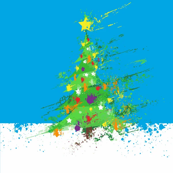 Árbol decorado Navidad — Vector de stock