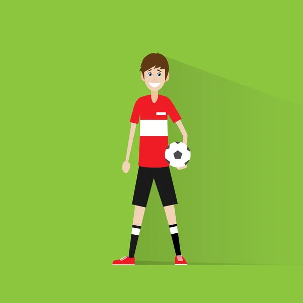 Fútbol jugador de fútbol con pelota — Vector de stock