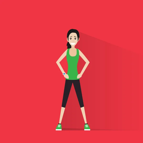 Mujer deportiva haciendo ejercicio — Vector de stock