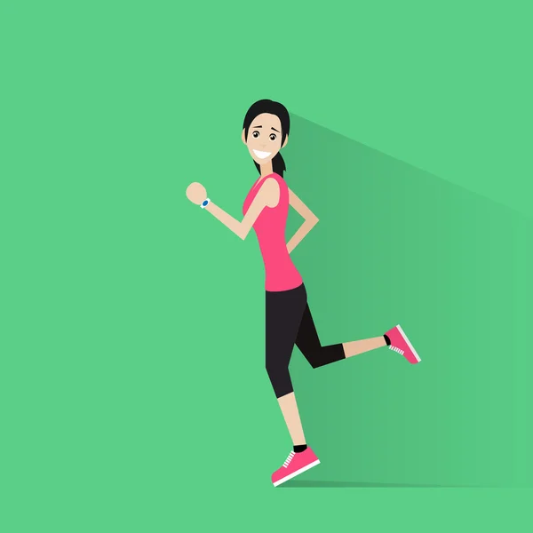 Спортивная женщина делает упражнения — стоковый вектор