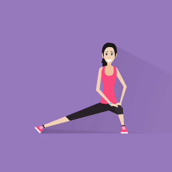 Mujer deportiva haciendo ejercicio — Vector de stock