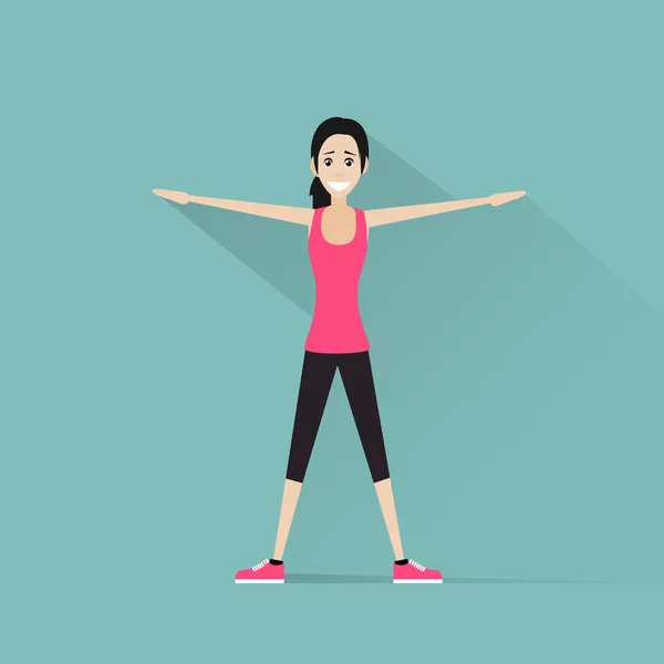 Sportovní žena dělá cvičení — Stockový vektor
