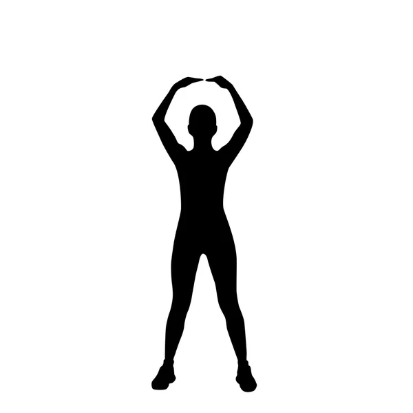 Silhouette de femme faisant de l'exercice — Image vectorielle