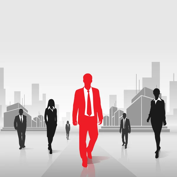 Red businessman silhouette — Stock Vector