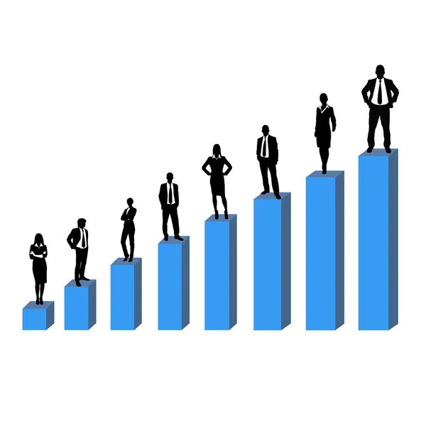 Empresários em pé no gráfico — Vetor de Stock