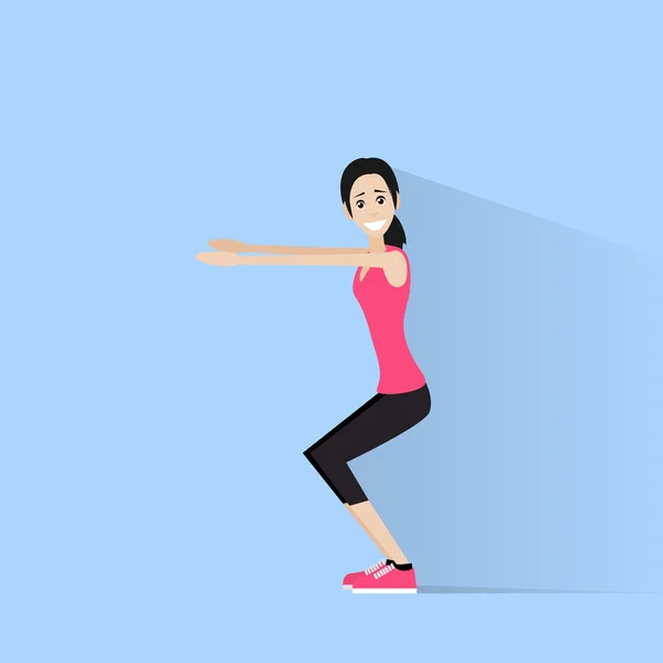 Mujer deportiva haciendo ejercicio — Archivo Imágenes Vectoriales
