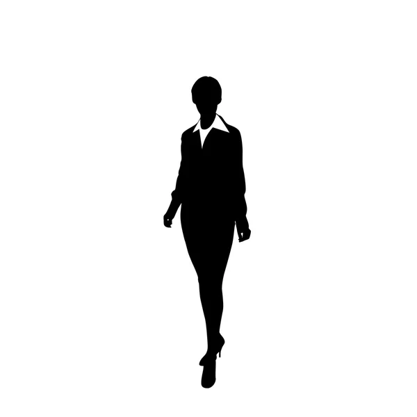 Business woman black silhouette — Stock Vector