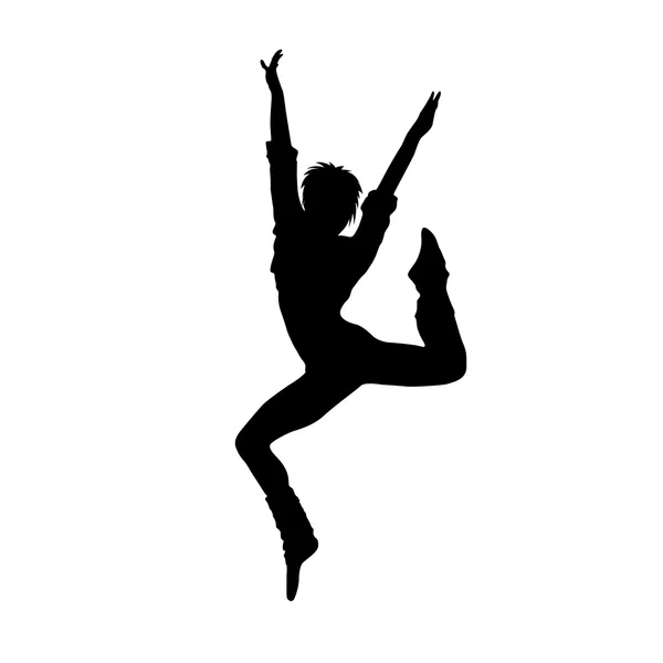 Silhouette of dancing girl — Stock Vector