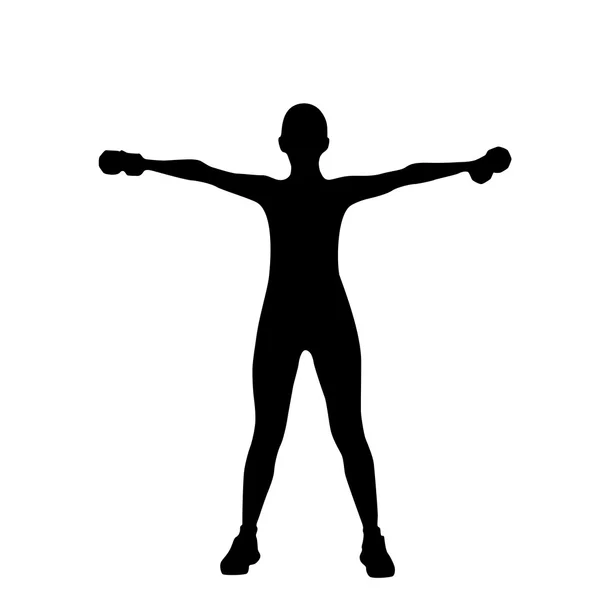 Silhouette de femme faisant de l'exercice — Image vectorielle