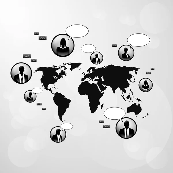 Icone di comunicazione sui social network — Vettoriale Stock