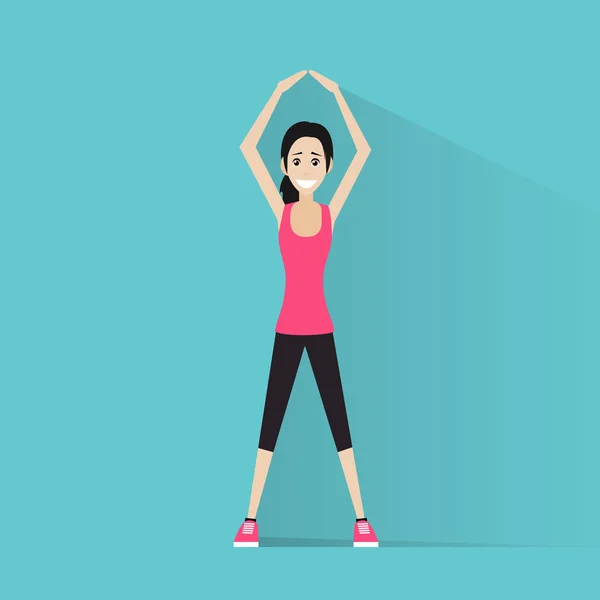 Sportovní žena dělá cvičení — Stockový vektor