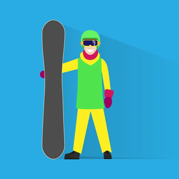 Snowboarder, homem snowboard — Vetor de Stock