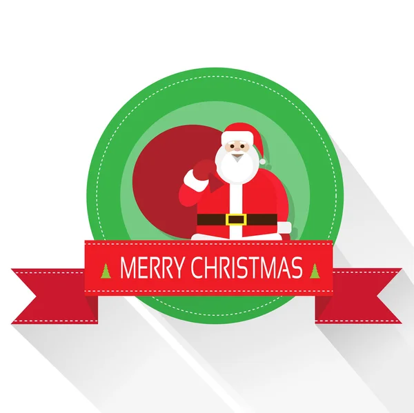 Santa Claus en la tarjeta de Navidad — Vector de stock