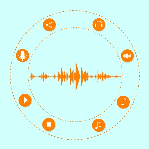 Wave audio muziek stream — Stockvector