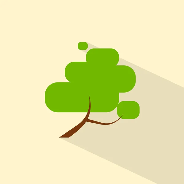 Green tree flat eco — Stock Vector