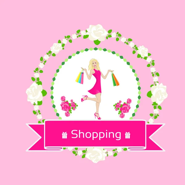 Woman with shopping  bags — Stock Vector