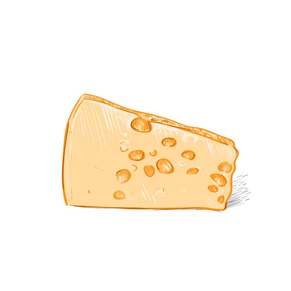 Pedaço de queijo desenhado —  Vetores de Stock
