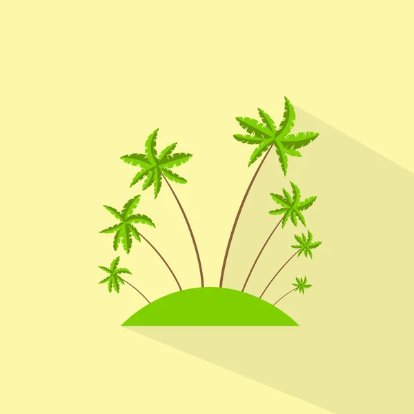 Trópusi sziget pálmafákkal — Stock Vector