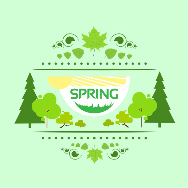 Drzewach wiosna zielony — Wektor stockowy