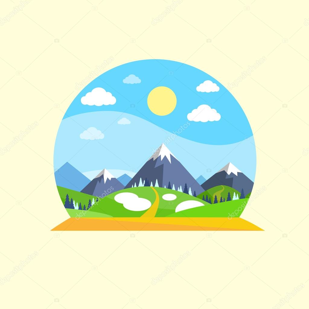 Alps mountain illust