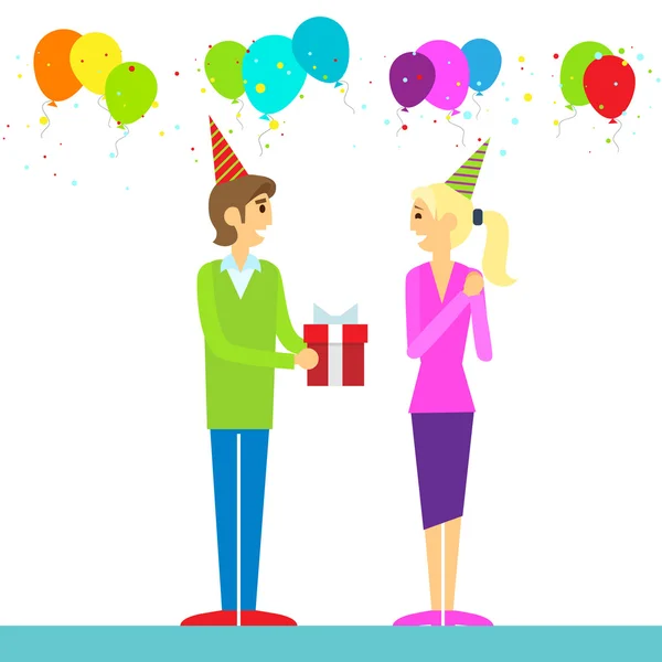 Feliz cumpleaños pareja — Vector de stock