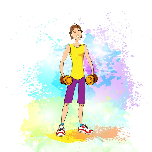 Sporty casual young man — Stock Vector