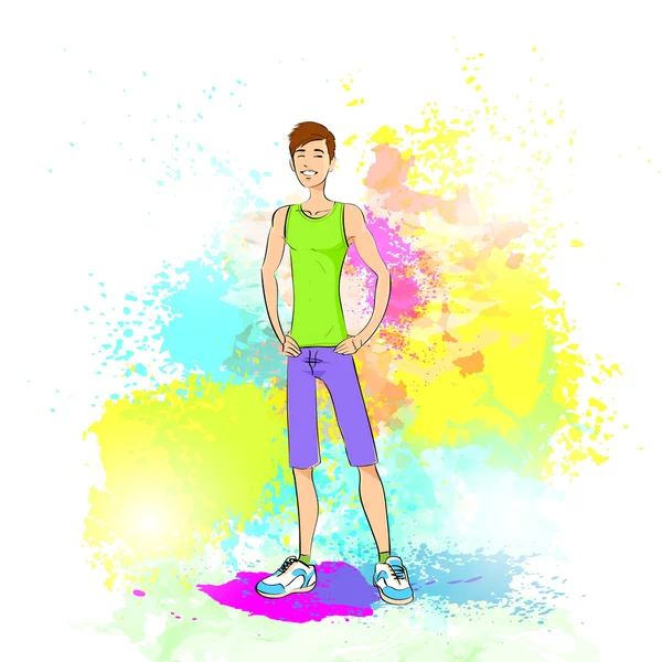 Sporty casual young man — Stock Vector