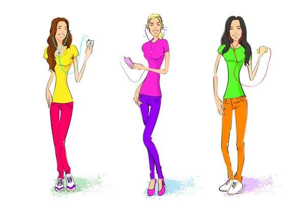 Conjunto de mujeres casuales — Vector de stock