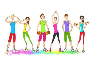 Bir grup genç spor insan