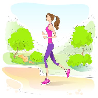 Spor kadını koşuyor