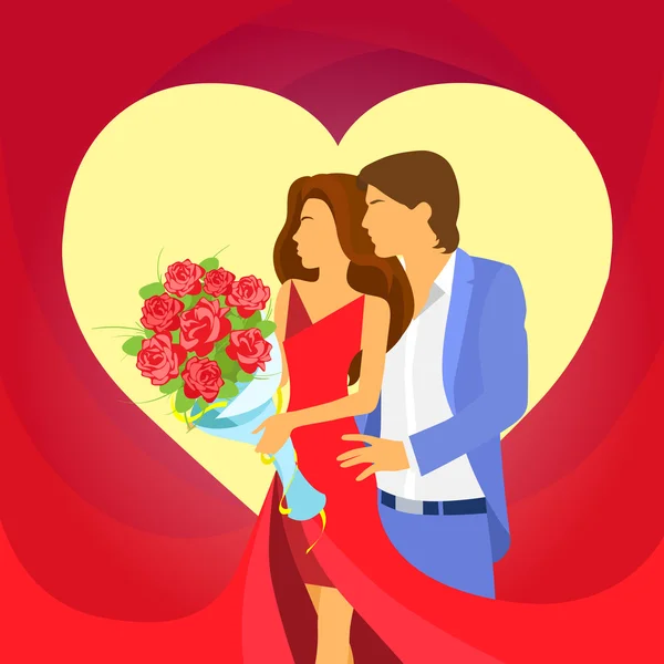 San Valentín día de fiesta pareja — Vector de stock