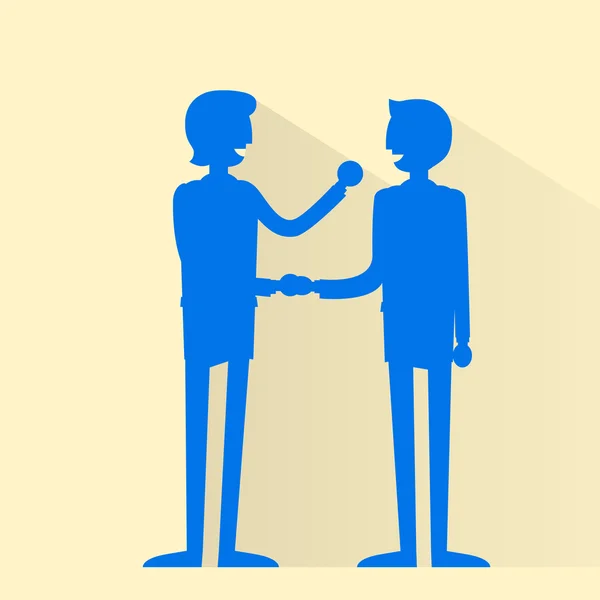 Business people handshake silhouettes