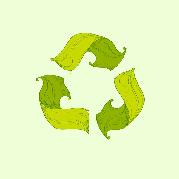 Hojas reciclar símbolo — Vector de stock