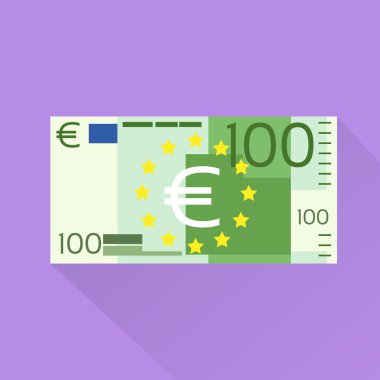 Euro banknot düz tasarım