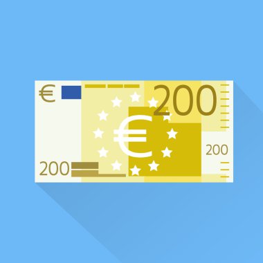 Euro banknot düz tasarım