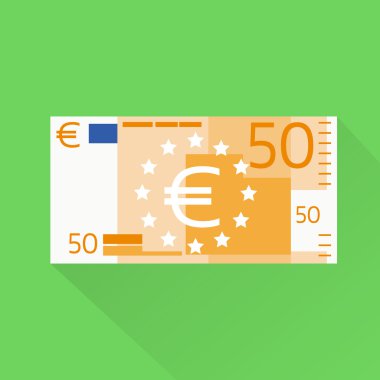 Euro banknot düz tasarım