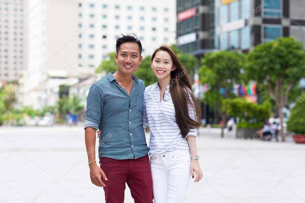 happy  Asian fashion couple