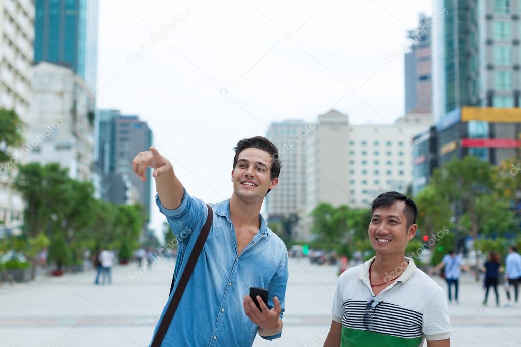 Two tourists  men