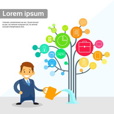 İşadamı sulama iş ağaç