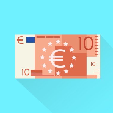 10 euro banknot düz tasarım