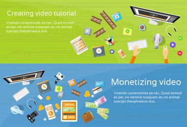 Çalışma masasında Video Editor