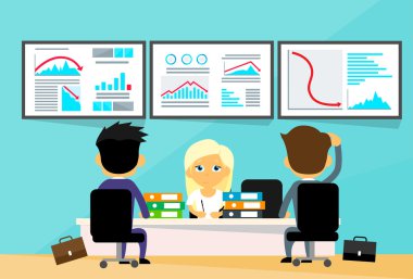 Finansal kriz ile ofiste iş adamları